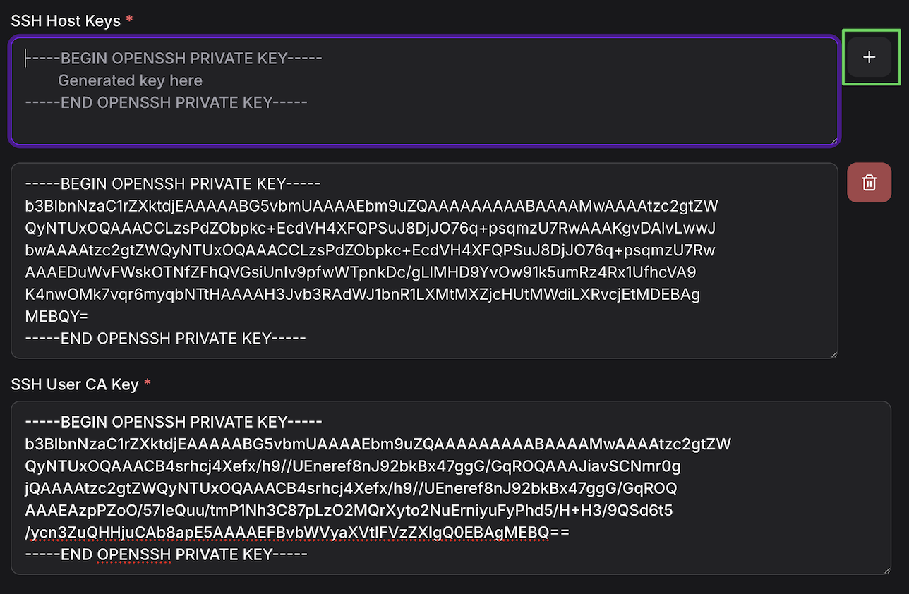 SSH Host Keys configuration